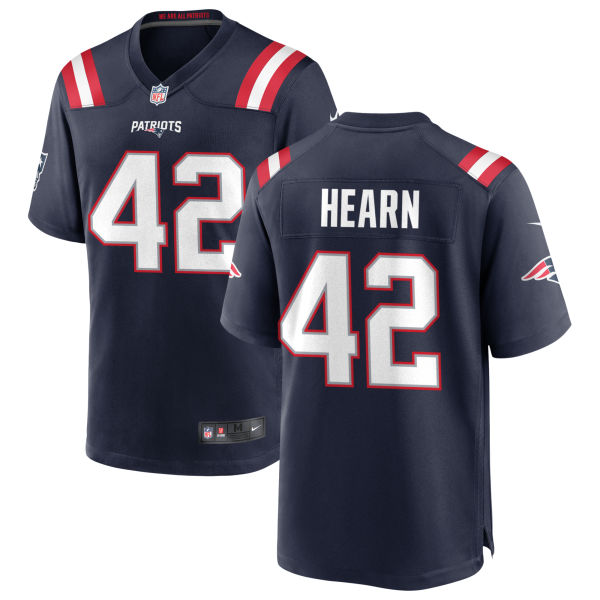 Azizi Hearn Stitched Youth Authentic New England Patriots Home Number 42 Navy Football Jersey