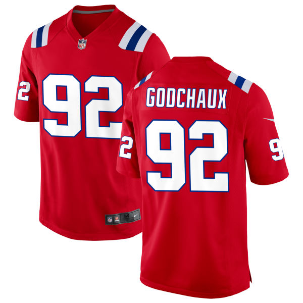 Davon Godchaux Alternate Mens Authentic Stitched New England Patriots Number 92 Red Football Jersey