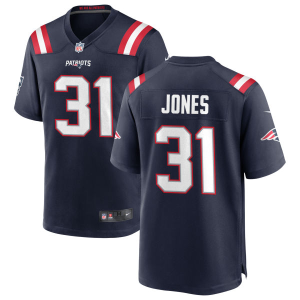 Jonathan Jones Mens Home Authentic New England Patriots Stitched Number 31 Navy Football Jersey