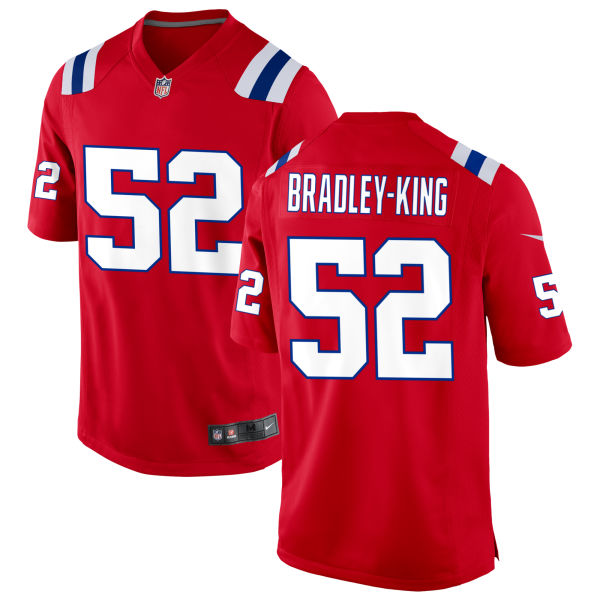 William Bradley-King Alternate Mens Stitched Authentic New England Patriots Number 52 Red Football Jersey