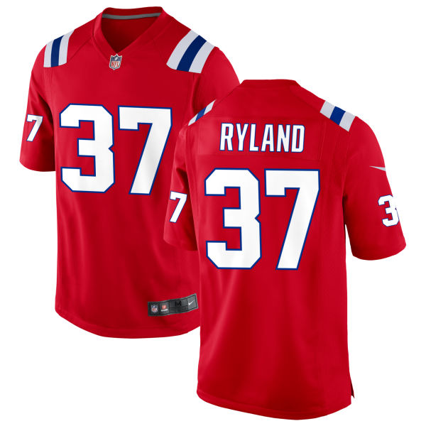 Chad Ryland Stitched Mens Authentic New England Patriots Alternate Number 37 Red Football Jersey