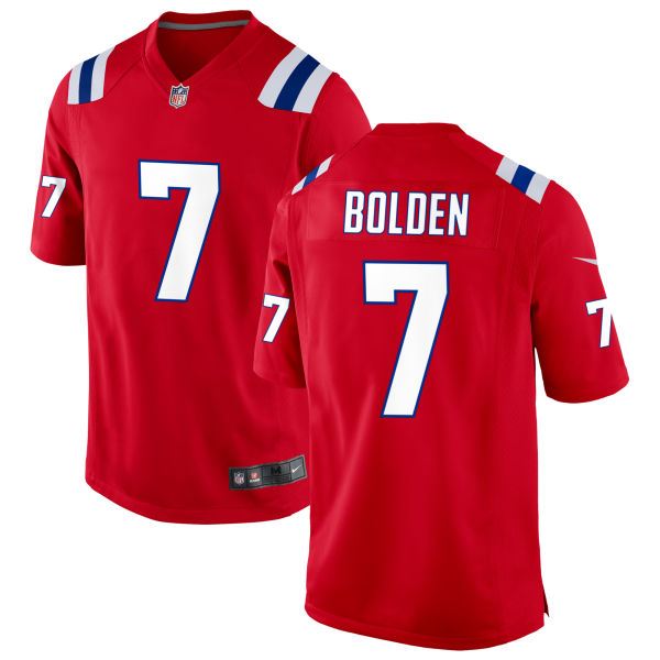 Stitched Isaiah Bolden Alternate Mens Authentic New England Patriots Number 7 Red Football Jersey