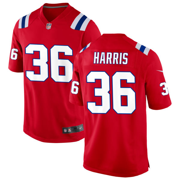 Kevin Harris Mens Stitched Authentic Alternate New England Patriots Number 36 Red Football Jersey