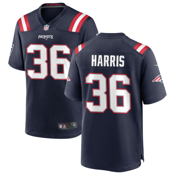 Stitched Kevin Harris Womens Authentic New England Patriots Home Number 36 Navy Football Jersey