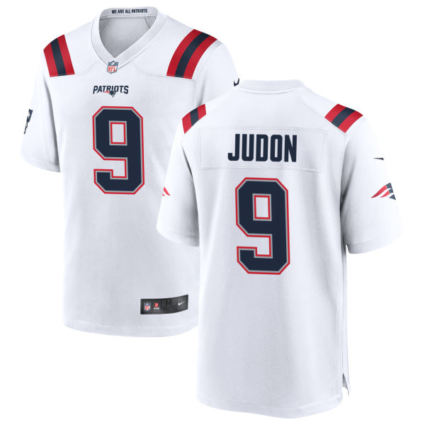 Matthew Judon Mens Authentic Away Stitched New England Patriots Number 9 White Football Jersey