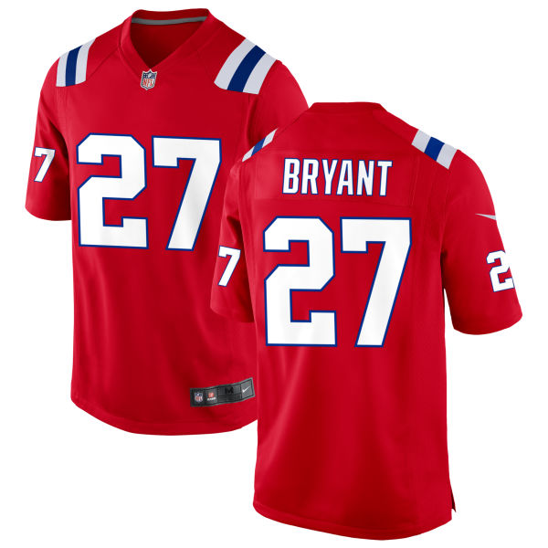 Myles Bryant Mens Alternate Authentic New England Patriots Stitched Number 27 Red Football Jersey
