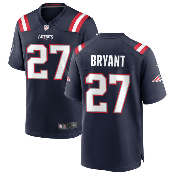 Myles Bryant Stitched Youth Home Authentic New England Patriots Number 27 Navy Football Jersey