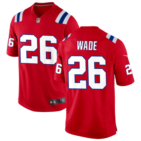 Shaun Wade Mens Stitched Authentic New England Patriots Alternate Number 26 Red Football Jersey