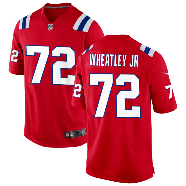Tyrone Wheatley Jr. Alternate Mens Stitched Authentic New England Patriots Number 72 Red Football Jersey